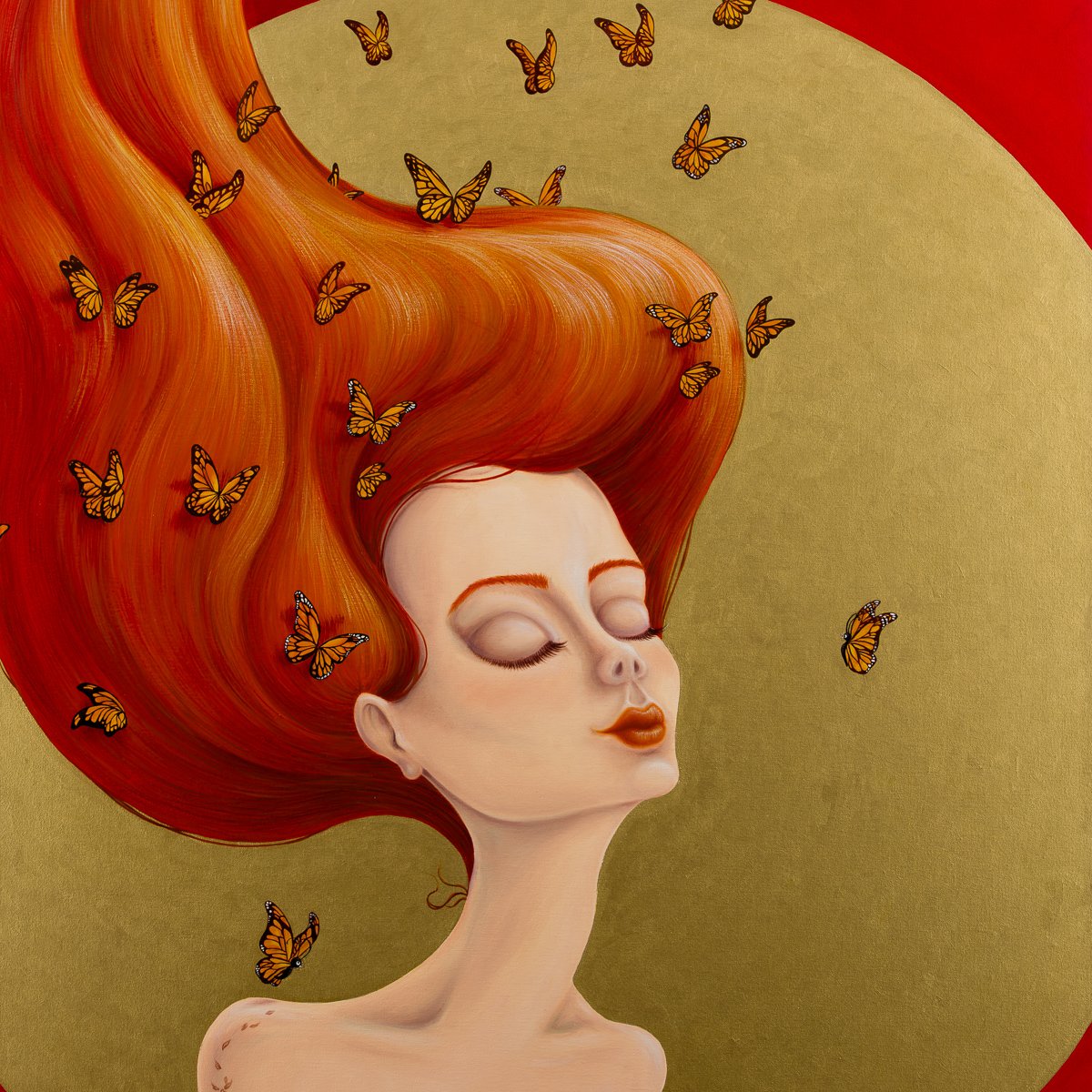 The painting In Wonder with Butterflies by Melanie Bivacco